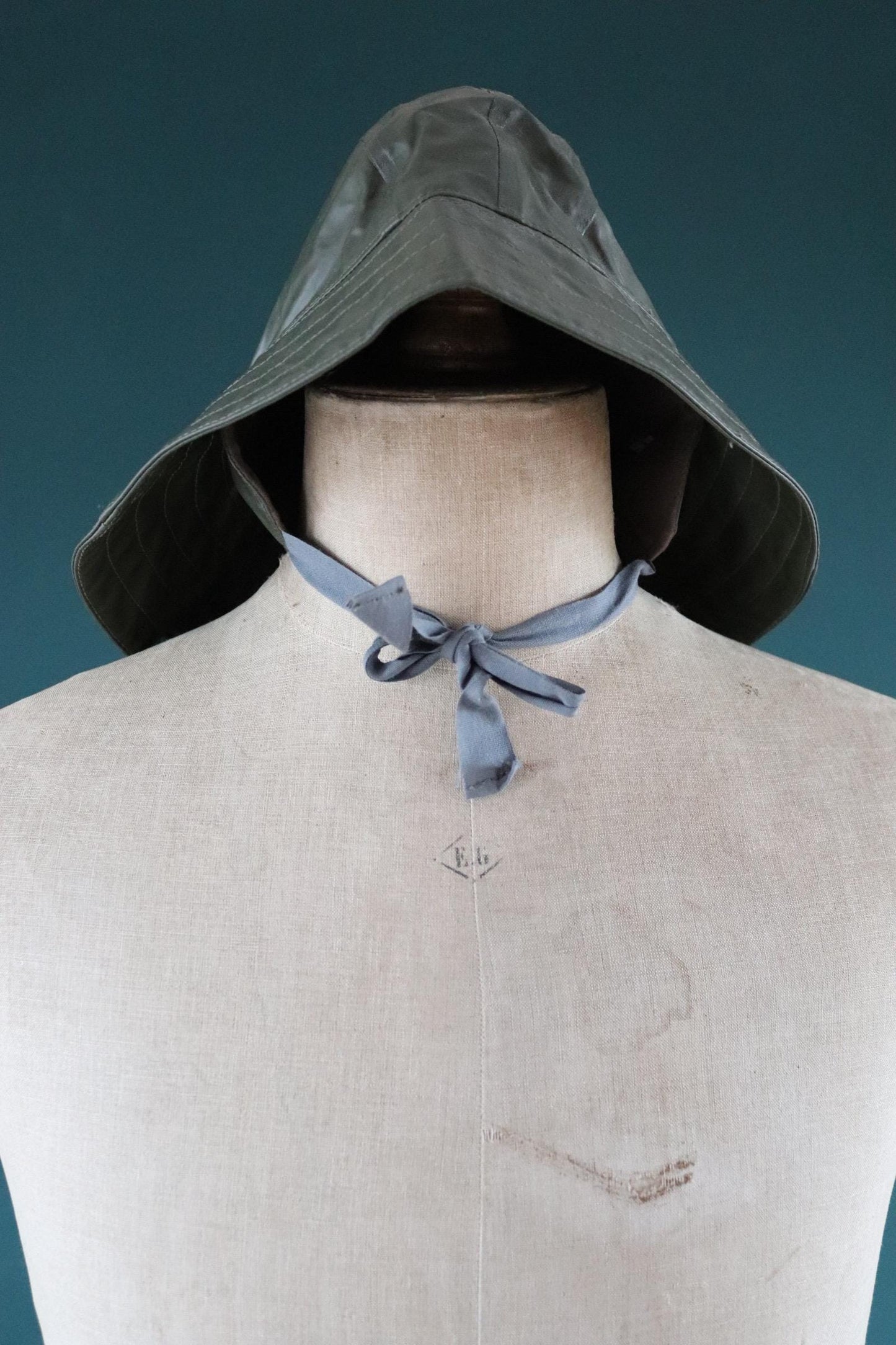 Vintage 1960s PVC sou’wester - waterproof bucket hat - fisherman workwear - rainwear - Swedish military