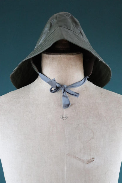 Vintage 1960s PVC sou’wester - waterproof bucket hat - fisherman workwear - rainwear - Swedish military