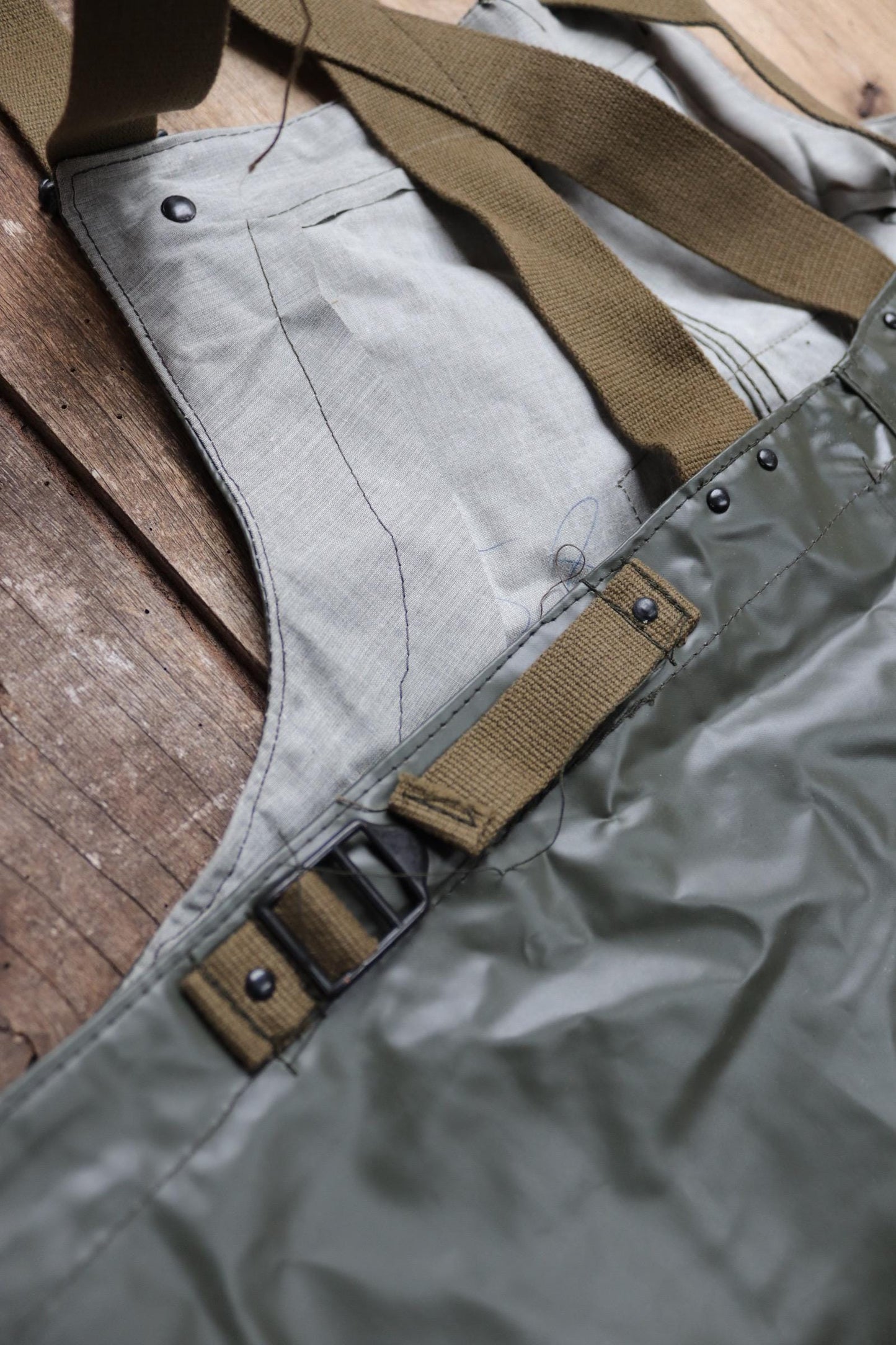 Vintage 1980s Italian Navy waterproofs - deck overalls - foul weather gear - 47" x 28”