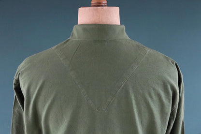 Vintage 1970s Swedish military workwear shirt - M59 - fältskjorta - green cotton army smock - 49” chest