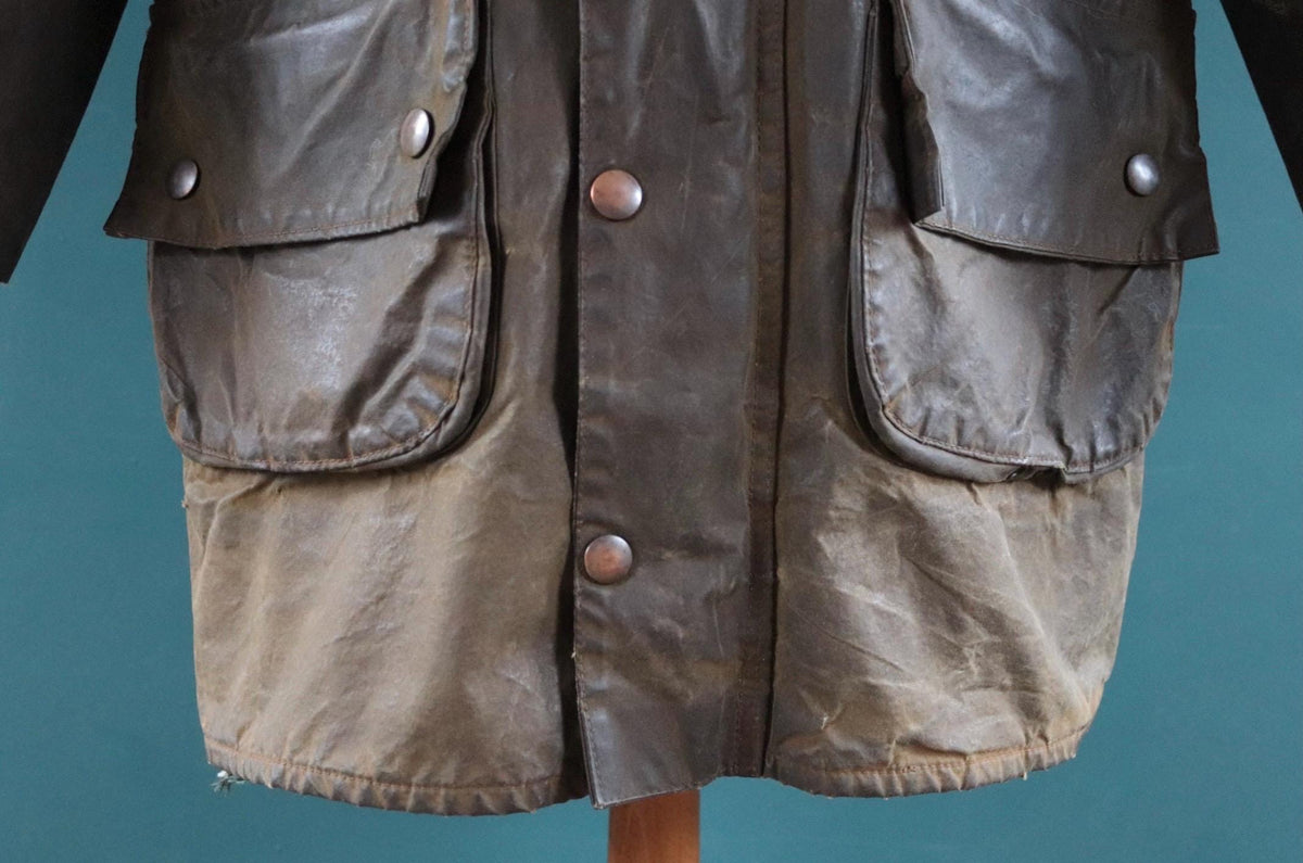 Vintage 1970s Barbour Solway waxed jacket - single crest - 49” chest