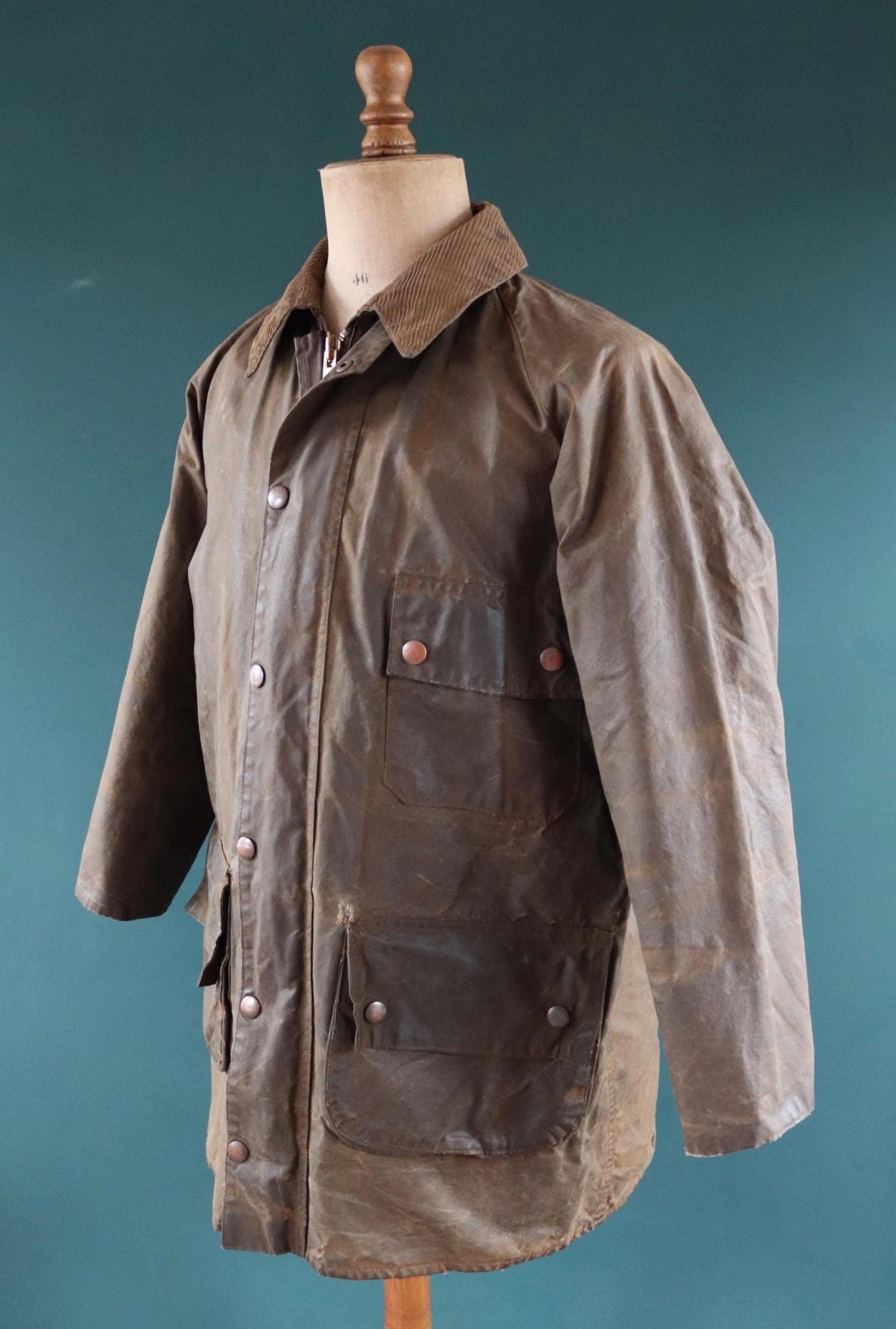 Vintage 1970s Barbour Solway waxed jacket - single crest - 49” chest