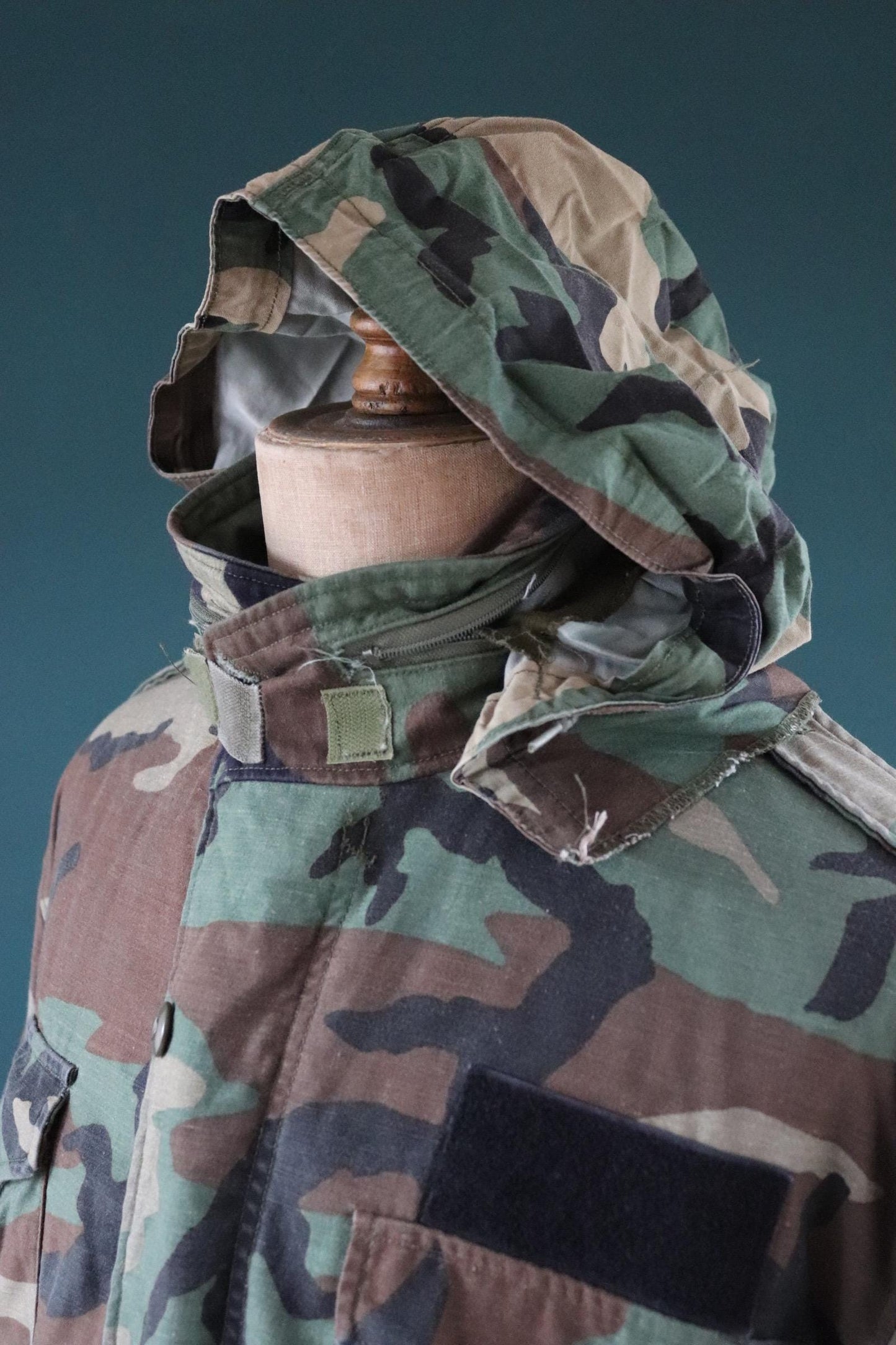 Vintage 1980s US army camouflage M-65 field jacket - 48" chest