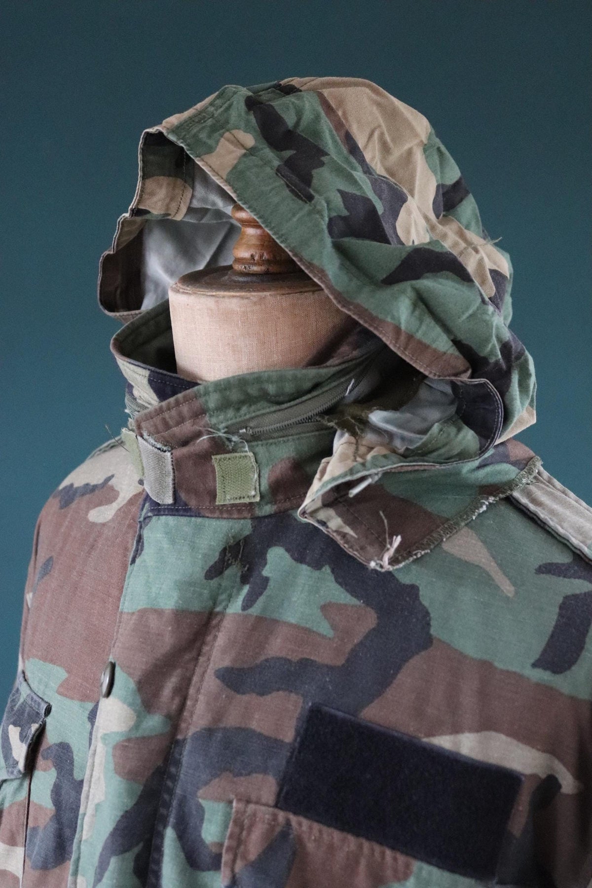 Vintage 1980s US army camouflage M-65 field jacket - 48" chest