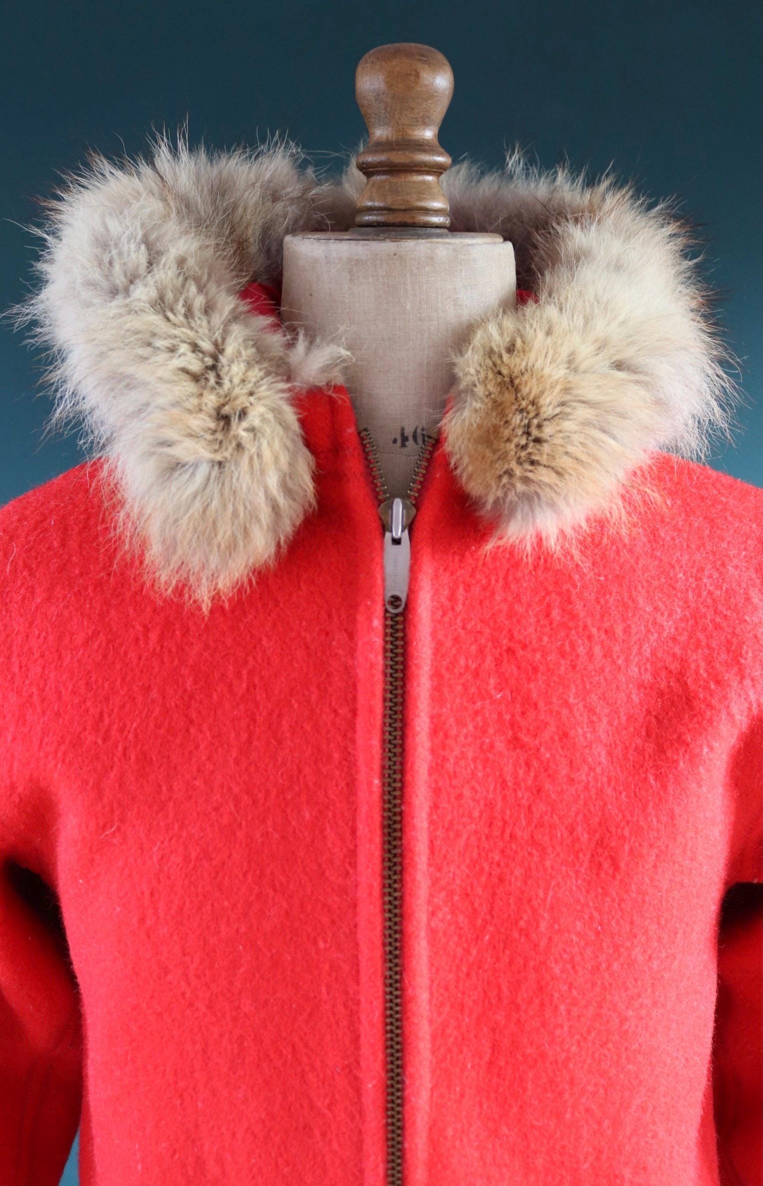 Vintage 1970s embroidered wool coat - Hudsons Bay jacket - Alaskan parka - 40" chest