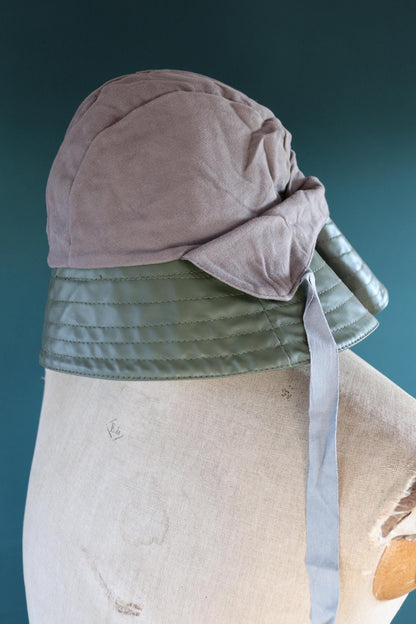 Vintage 1960s PVC sou’wester - waterproof bucket hat - fisherman workwear - rainwear - Swedish military