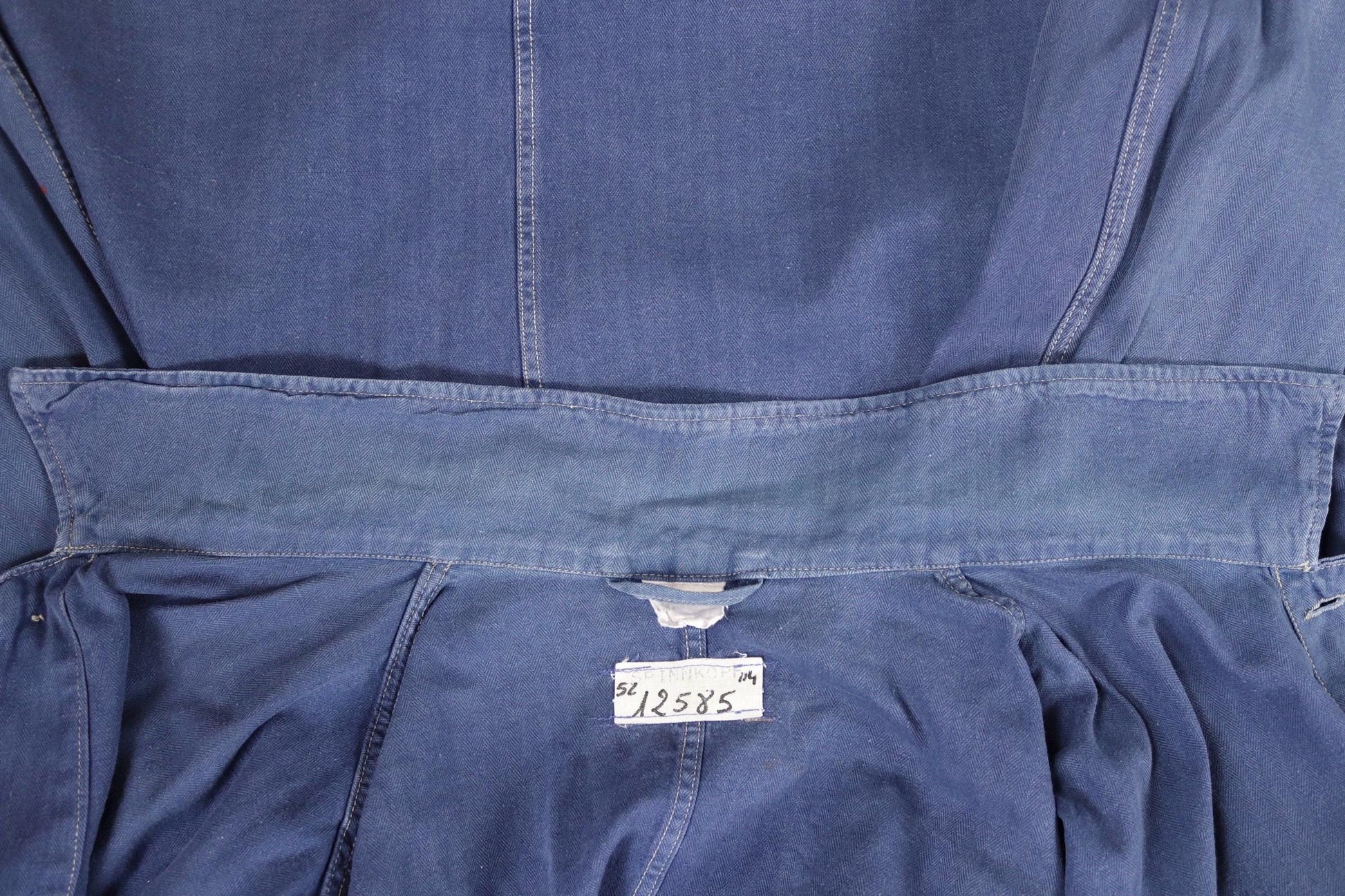Vintage French blue workwear jacket - cotton twill - 50” chest - bleu de travail