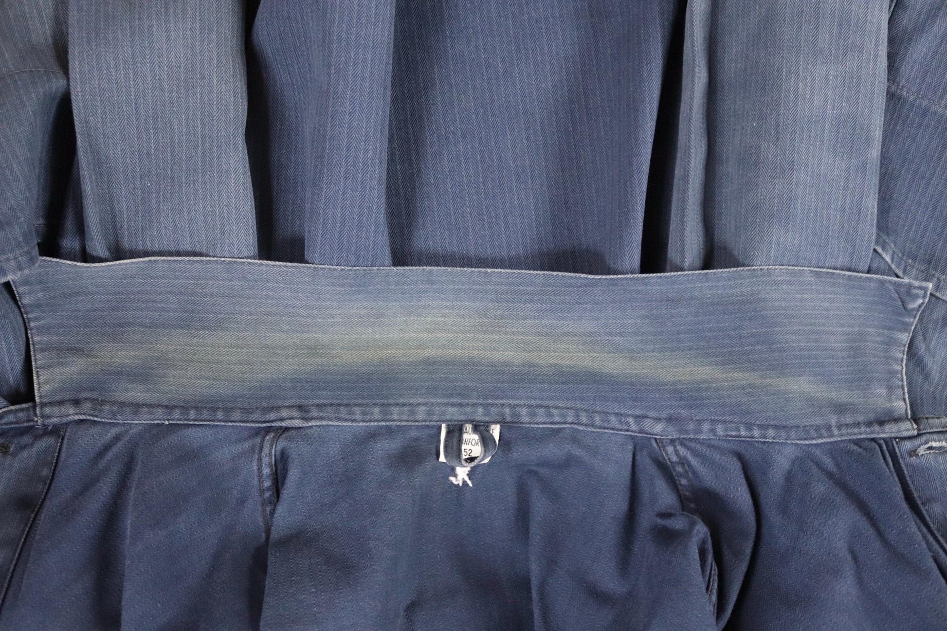 Vintage French blue workwear jacket - cotton twill - 48” chest - bleu de travail
