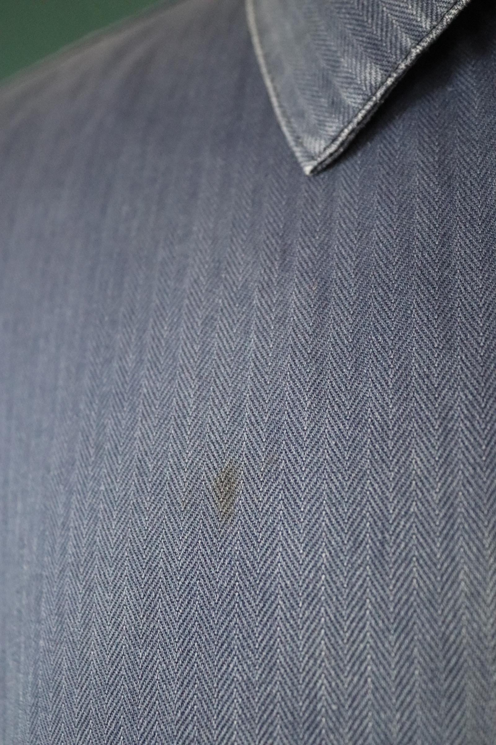 Vintage French blue workwear jacket - cotton twill - 48” chest - bleu de travail