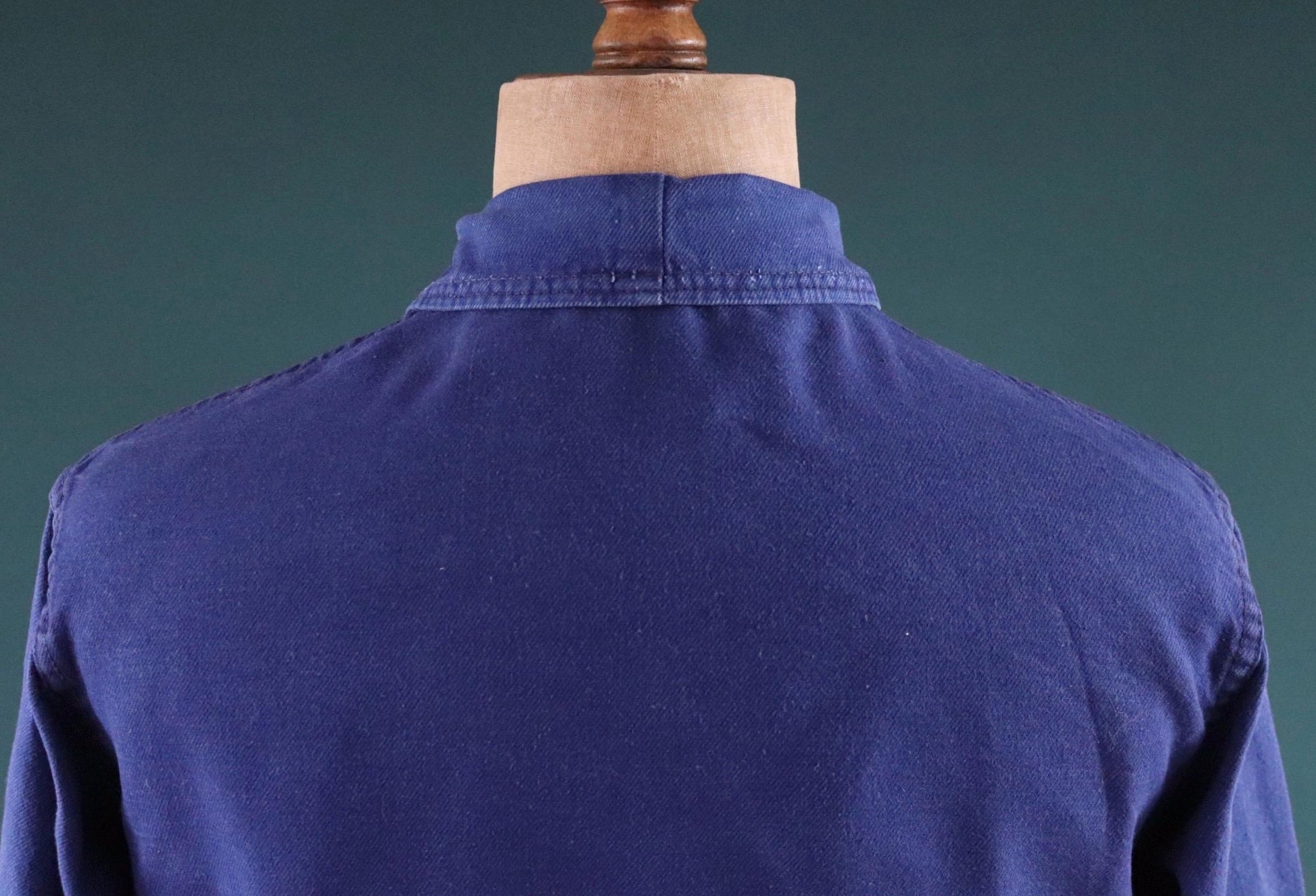 Vintage French blue workwear jacket - cotton twill - 43” chest - bleu de travail