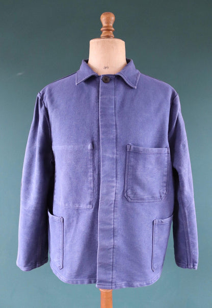Vintage blue moleskin workwear jacket - chore coat - 49" chest