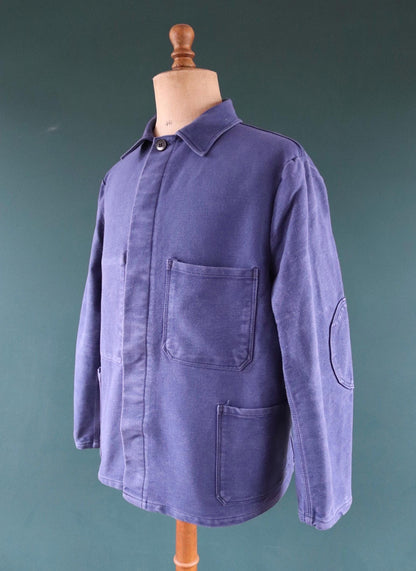 Vintage blue moleskin workwear jacket - chore coat - 49" chest
