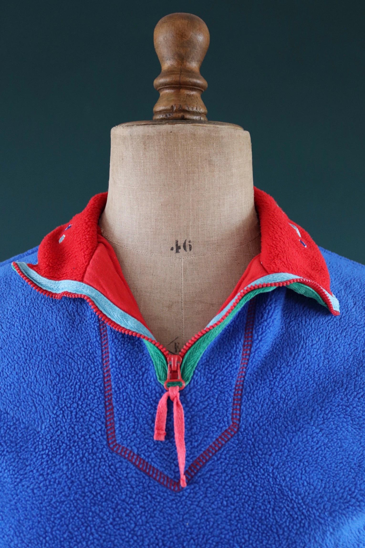 Vintage 1980s Paco polar fleece - 1990s crazy print - 38” chest