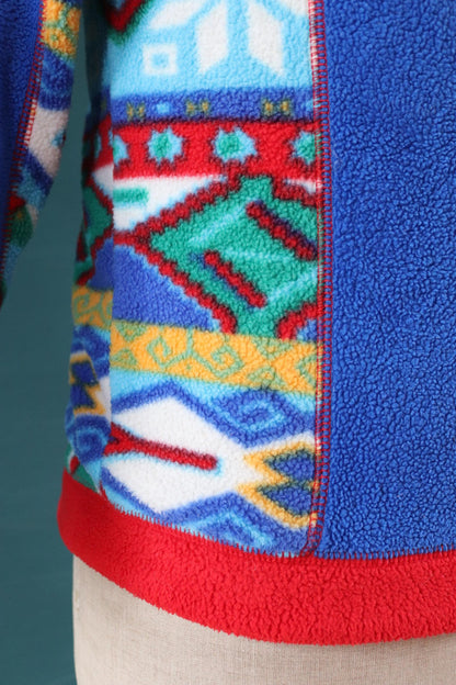 Vintage 1980s Paco polar fleece - 1990s crazy print - 38” chest