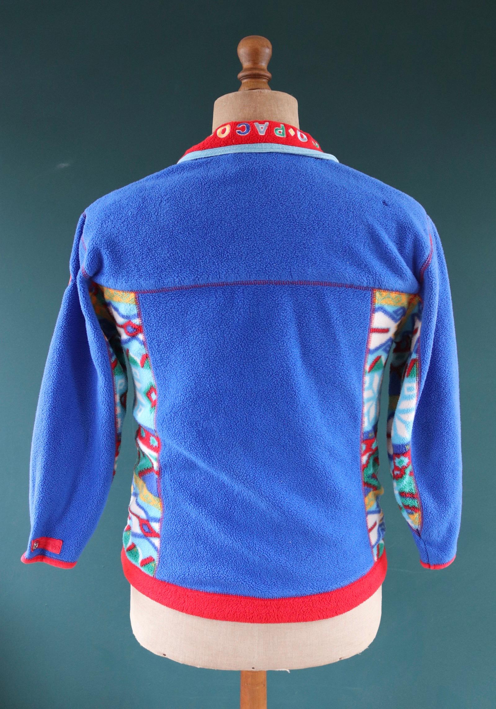 Vintage 1980s Paco polar fleece - 1990s crazy print - 38” chest