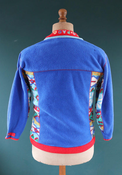 Vintage 1980s Paco polar fleece - 1990s crazy print - 38” chest