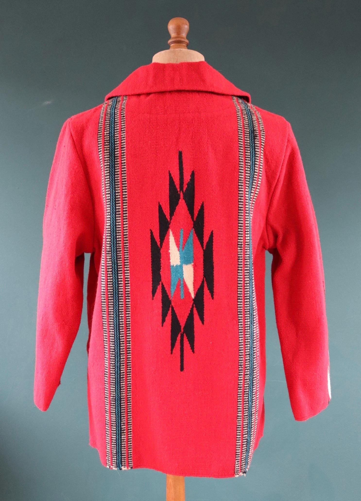 Vintage Chimayo style coat - wool blanket jacket - Toyo Enterprise - 45” chest