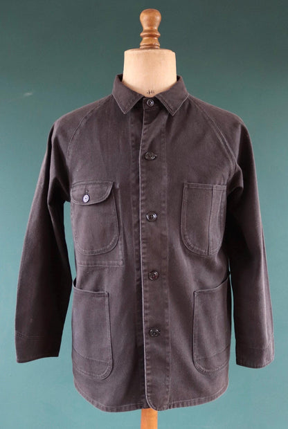 Vintage black cotton workwear jacket - chore coat - Golden Bear - 41" chest