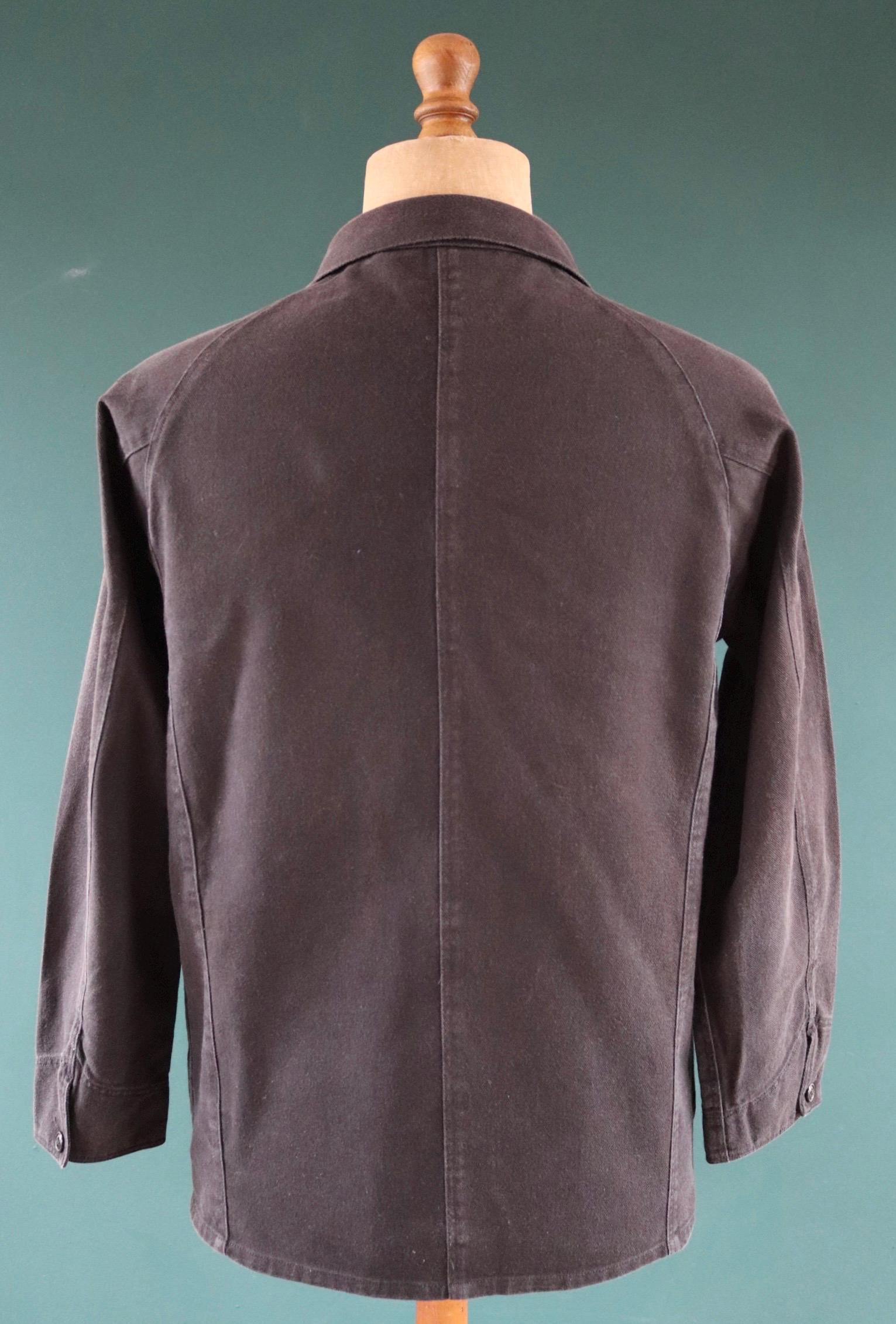 Vintage black cotton workwear jacket - chore coat - Golden Bear - 41" chest