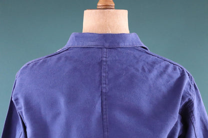 Vintage French workwear jacket - blue chore coat - 46” chest