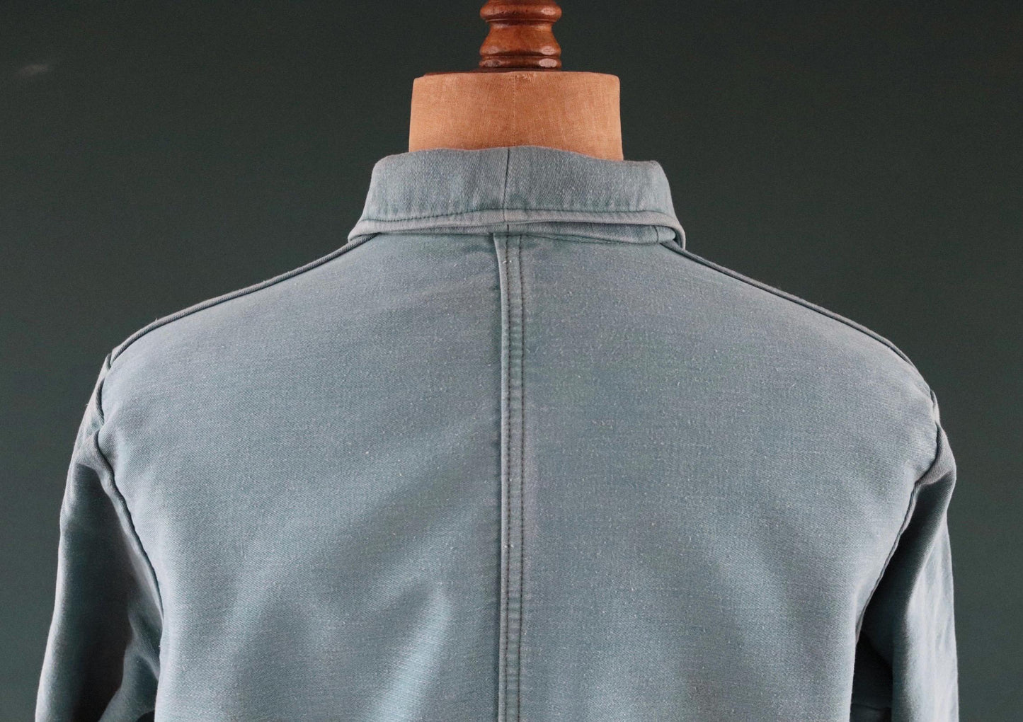 Vintage 1970s teal green moleskin workwear jacket - chore coat - 46" chest