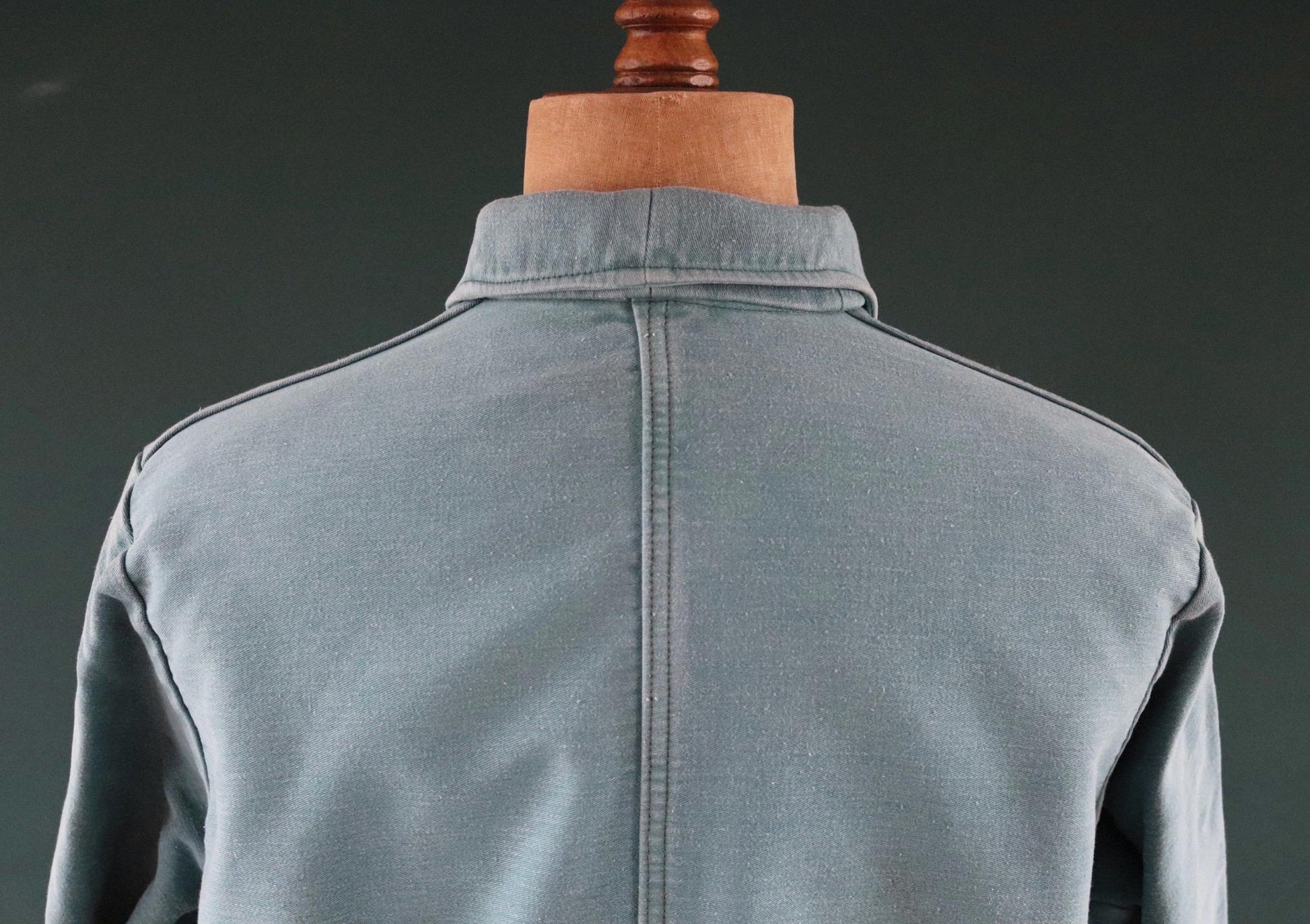 Vintage 1970s teal green moleskin workwear jacket - chore coat - 46" chest