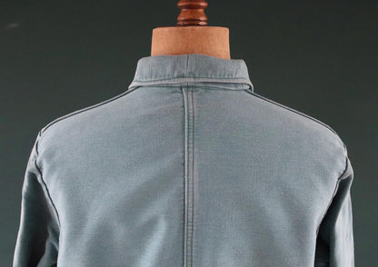 Vintage 1970s teal green moleskin workwear jacket - chore coat - 46" chest