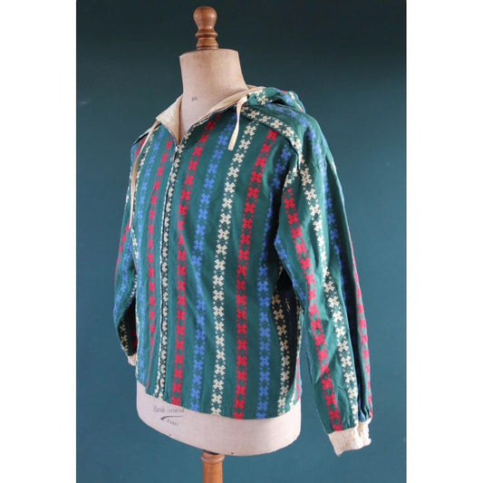 Vintage 1970s crazy print anorak - drizzler jacket - 42” chest - surf windbreaker
