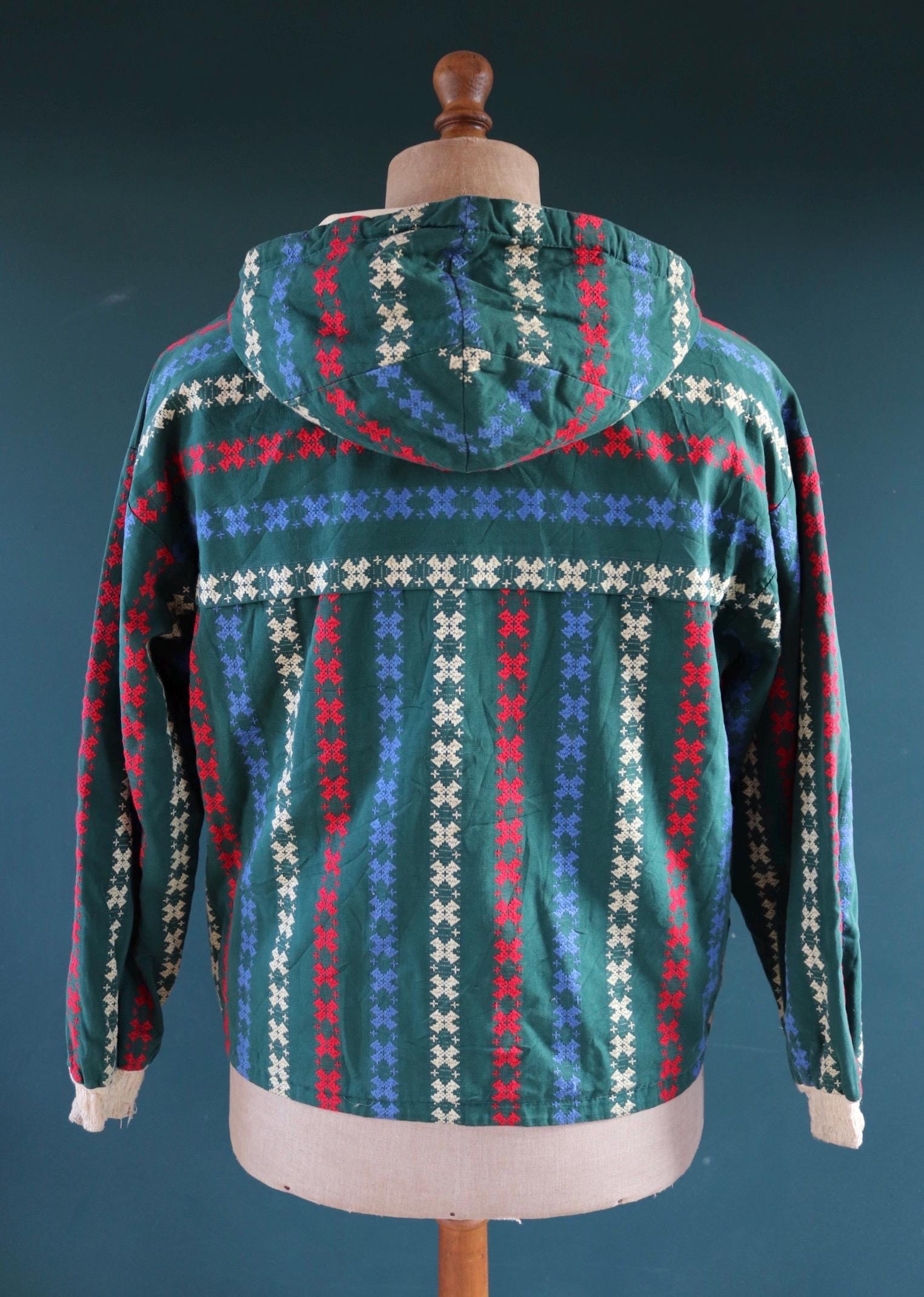 Vintage 1970s crazy print anorak - drizzler jacket - 42” chest - surf windbreaker