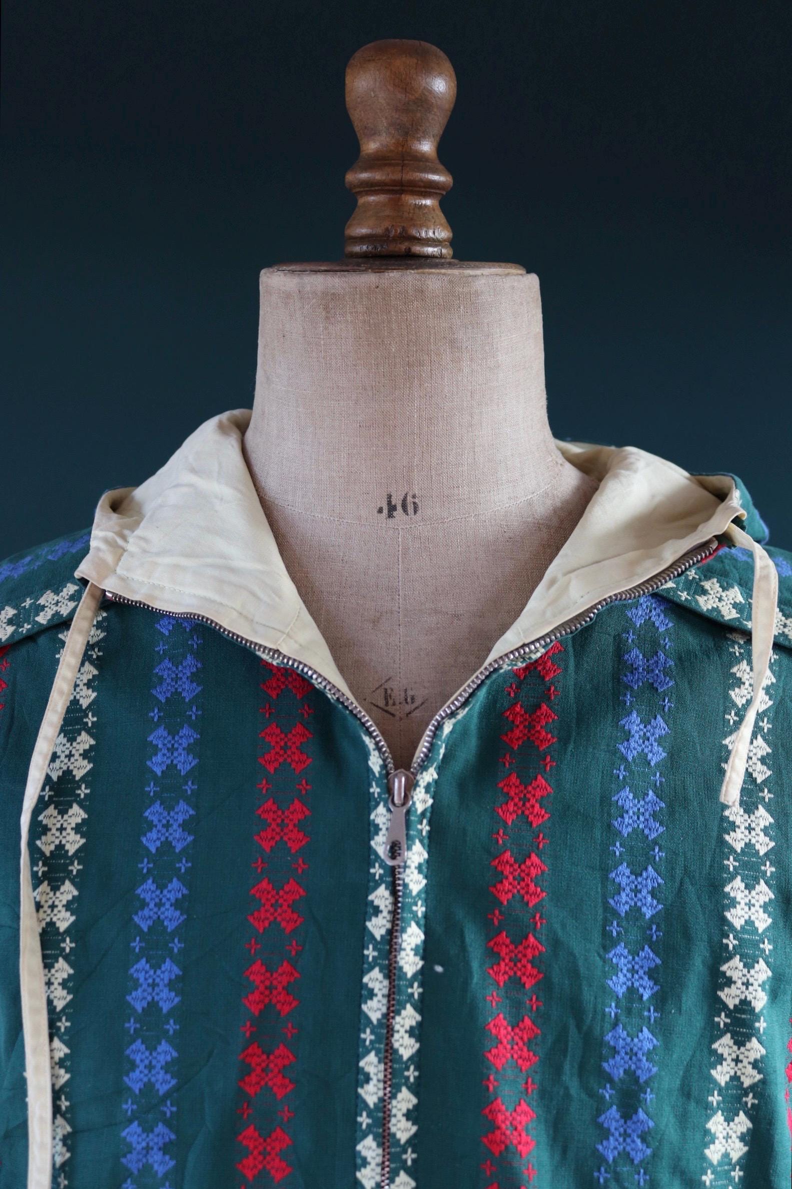 Vintage 1970s crazy print anorak - drizzler jacket - 42” chest - surf windbreaker