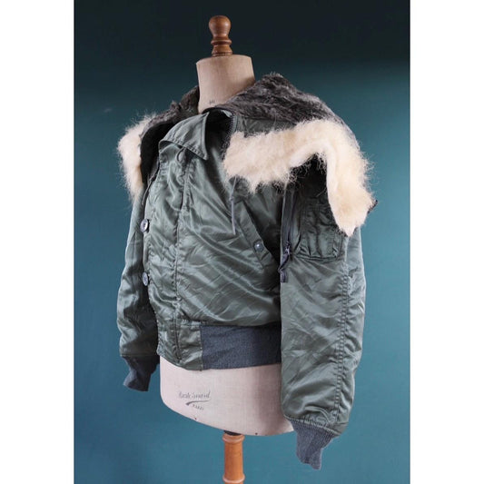 Vintage 1980s USAF N-2B jacket - military parka - extreme cold weather - split hood - 44" chest