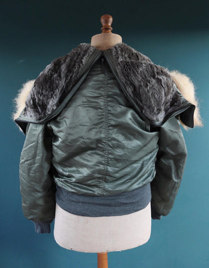 Vintage 1980s USAF N-2B jacket - military parka - extreme cold weather - split hood - 44" chest