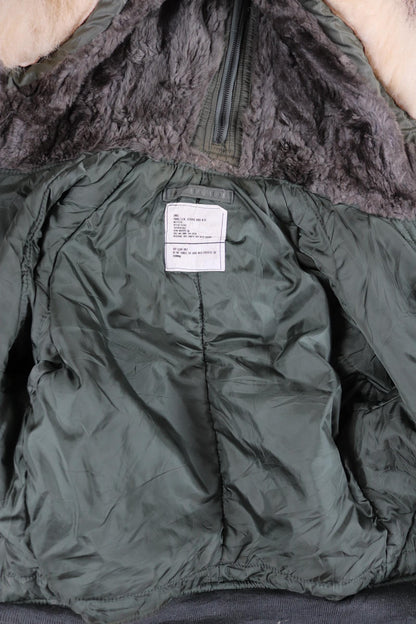 Vintage 1980s USAF N-2B jacket - military parka - extreme cold weather - split hood - 44" chest