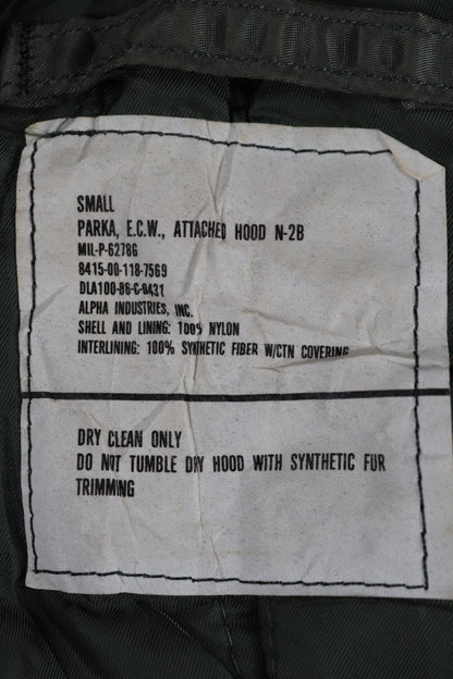 Vintage 1980s USAF N-2B jacket - military parka - extreme cold weather - split hood - 44" chest