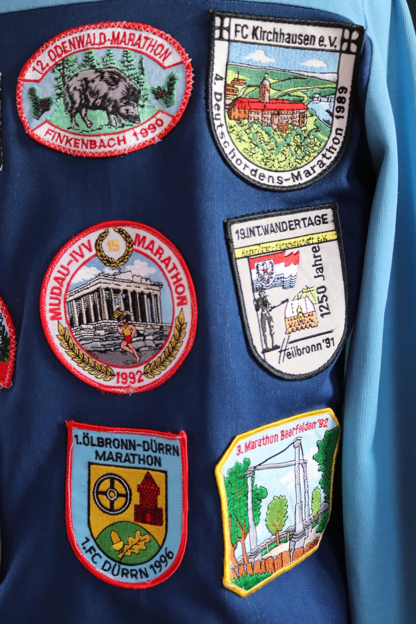 Vintage 1980s Adidas track top - 1970s sportswear - souvenir patches - 43” chest