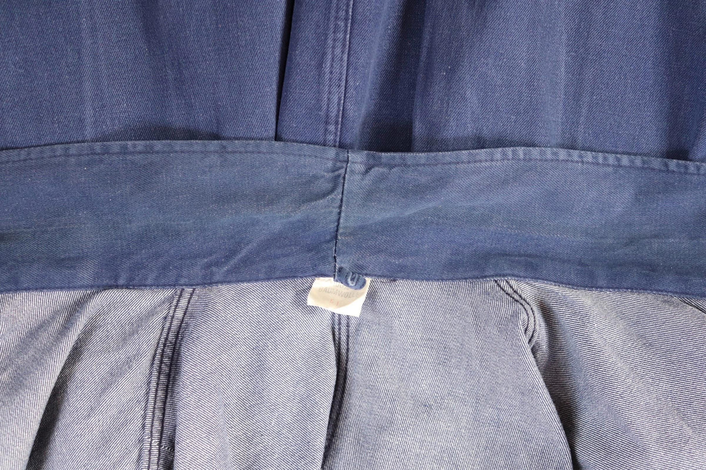 Vintage French workwear jacket - chore coat - 1960s blue cotton twill - 46” chest - bleu de travail
