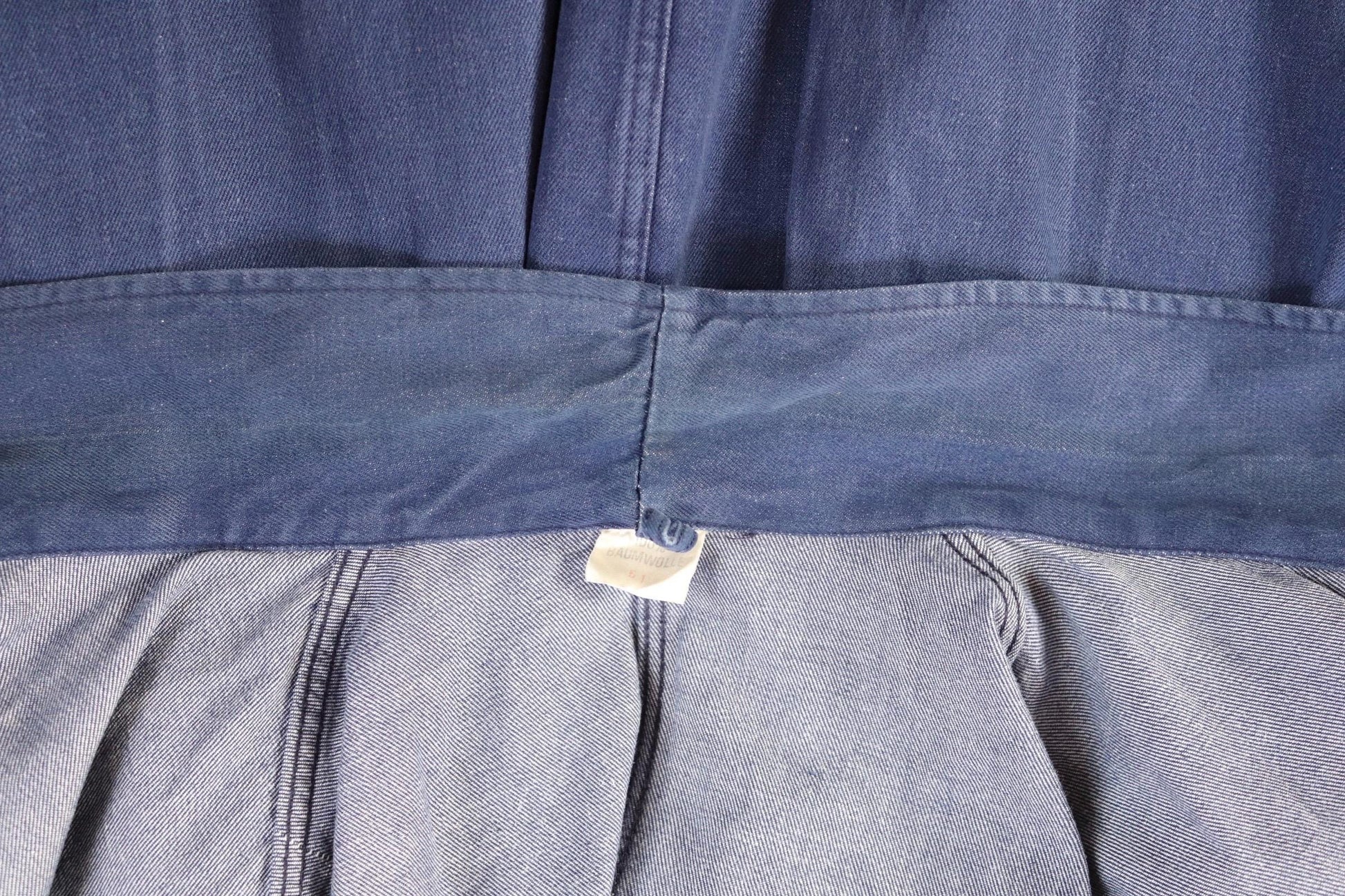 Vintage French workwear jacket - chore coat - 1960s blue cotton twill - 46” chest - bleu de travail