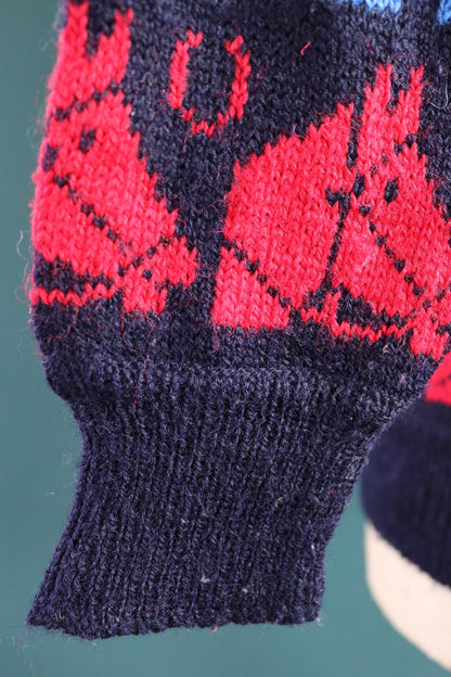 Vintage 1980s knitted wool jumper - horse sweater - novelty knitwear - 39” chest