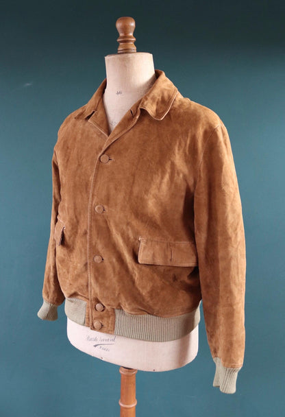 Vintage 1960s buckskin suede jacket - 46” chest