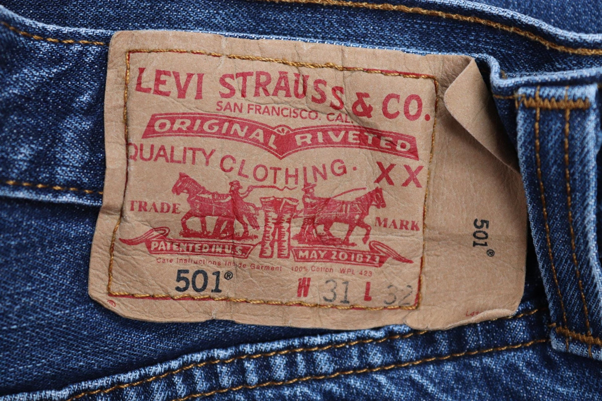 Vintage Levis 501 jeans - blue denim workwear - 31" x 32"