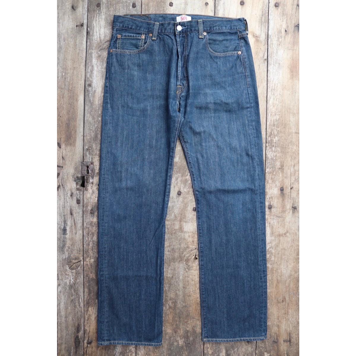 Vintage Levis 501 jeans - blue denim workwear - 35" x 34"