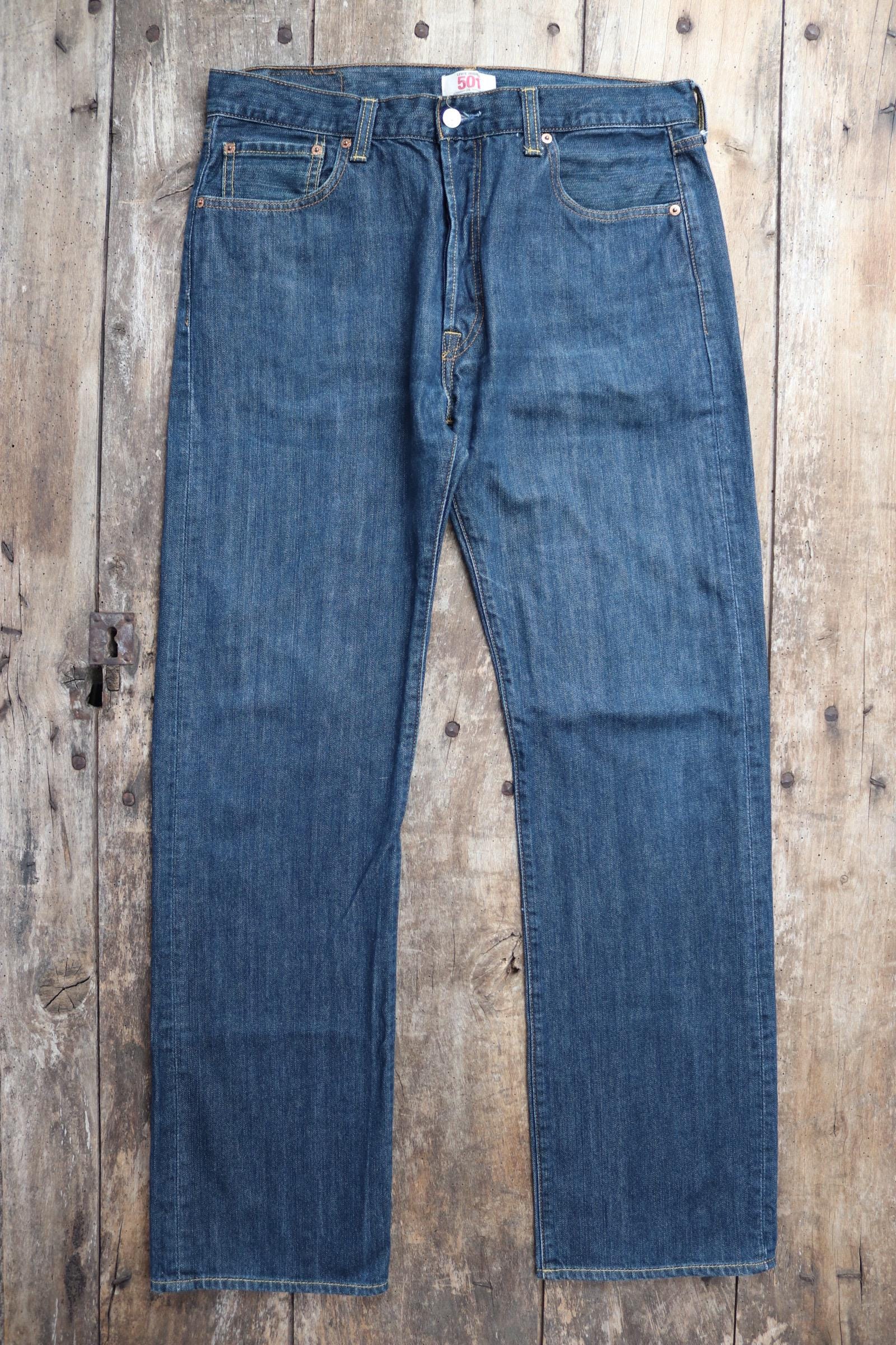 Vintage Levis 501 jeans - blue denim workwear - 35" x 34"