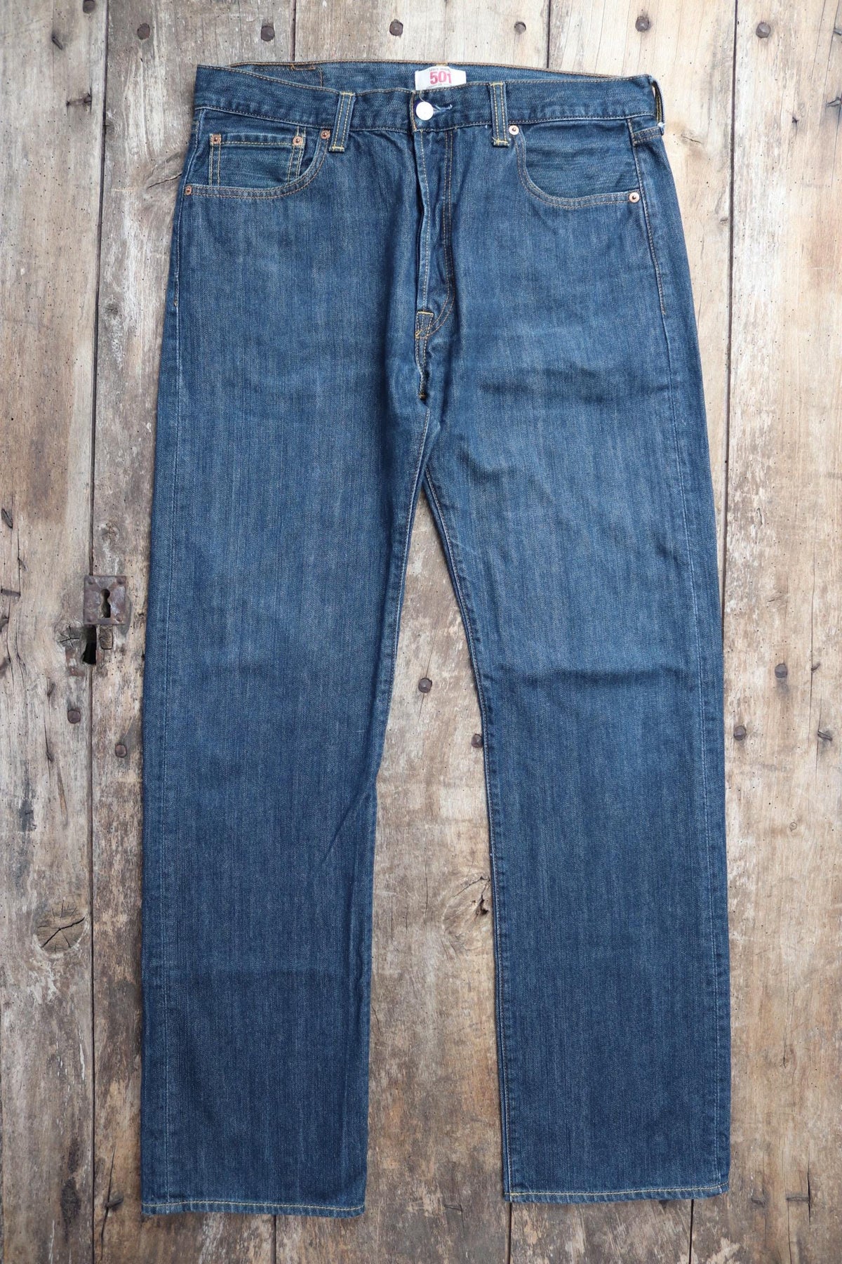Vintage Levis 501 jeans - blue denim workwear - 35" x 34"