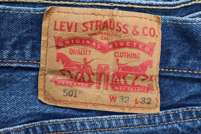 Vintage Levis 501 jeans - blue denim workwear - 33" x 31"