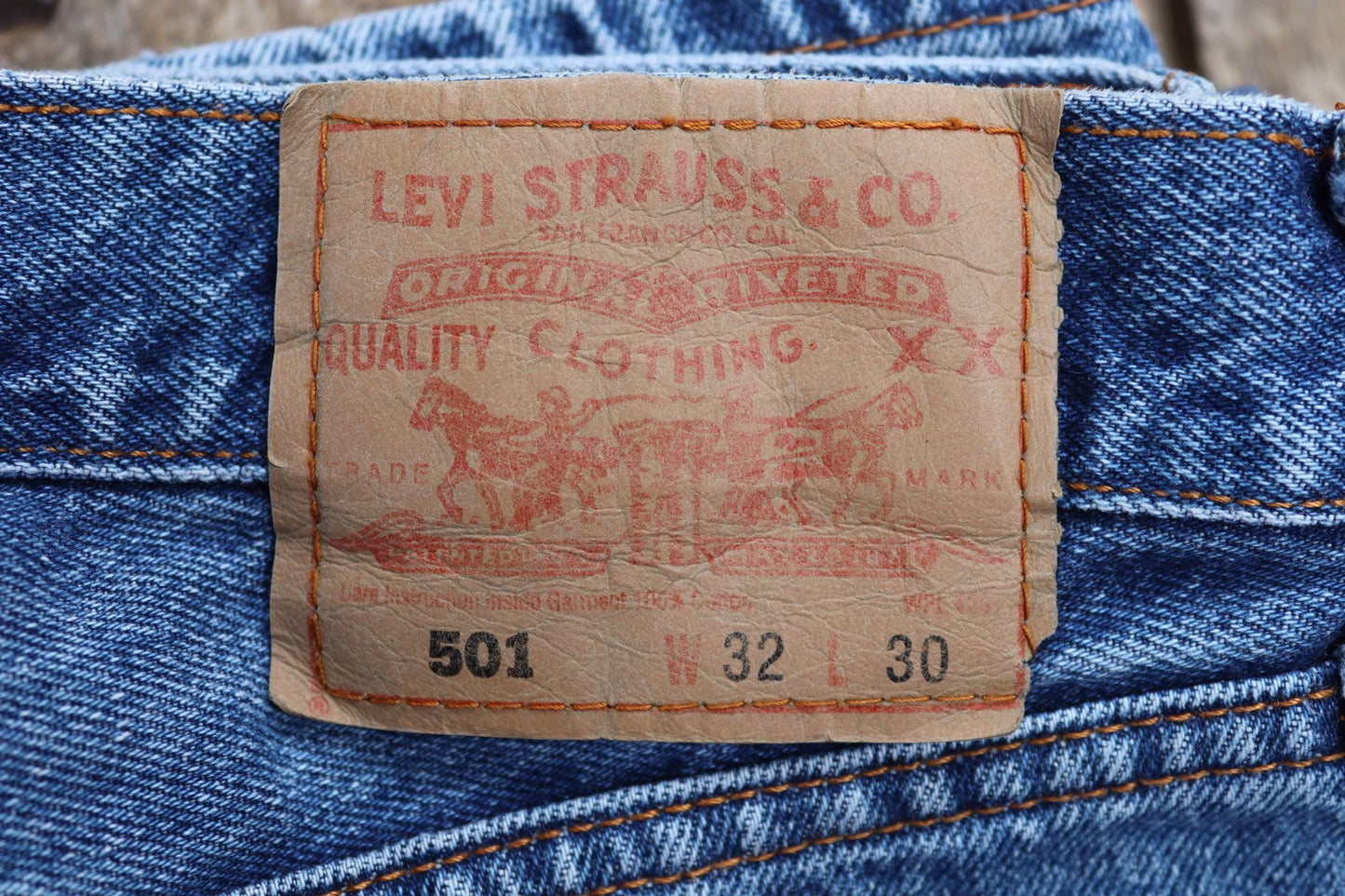 Vintage Levis 501 jeans - blue denim workwear - made in USA - 30" x 29"
