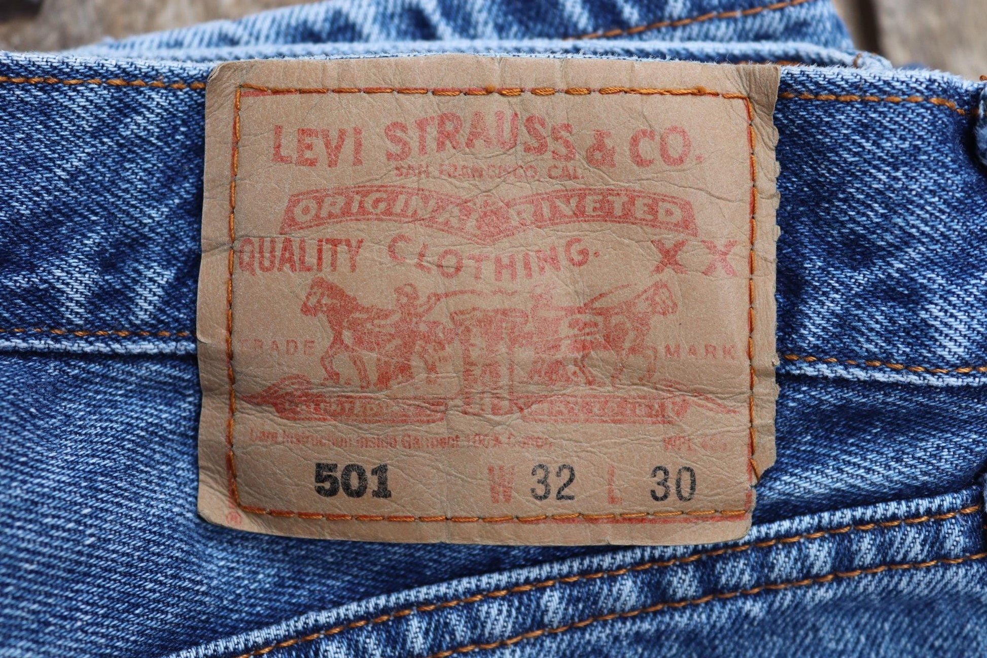 Vintage Levis 501 jeans - blue denim workwear - made in USA - 30" x 29"