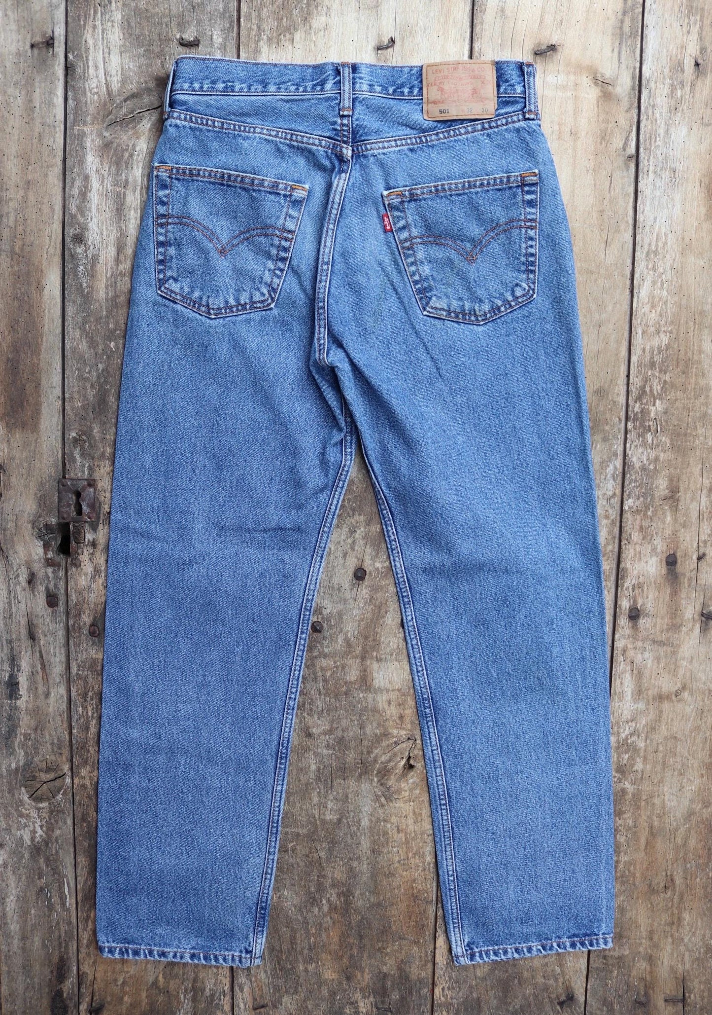 Vintage Levis 501 jeans - blue denim workwear - made in USA - 30" x 29"