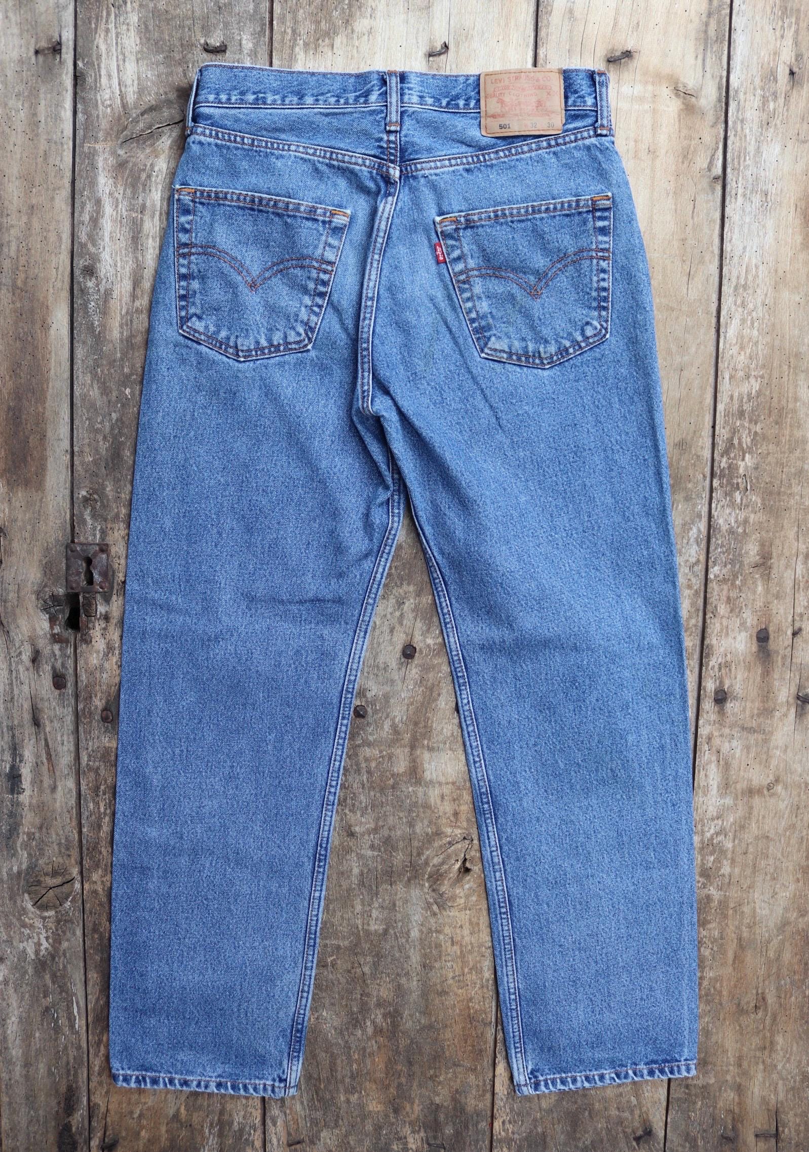 Vintage Levis 501 jeans - blue denim workwear - made in USA - 30" x 29"