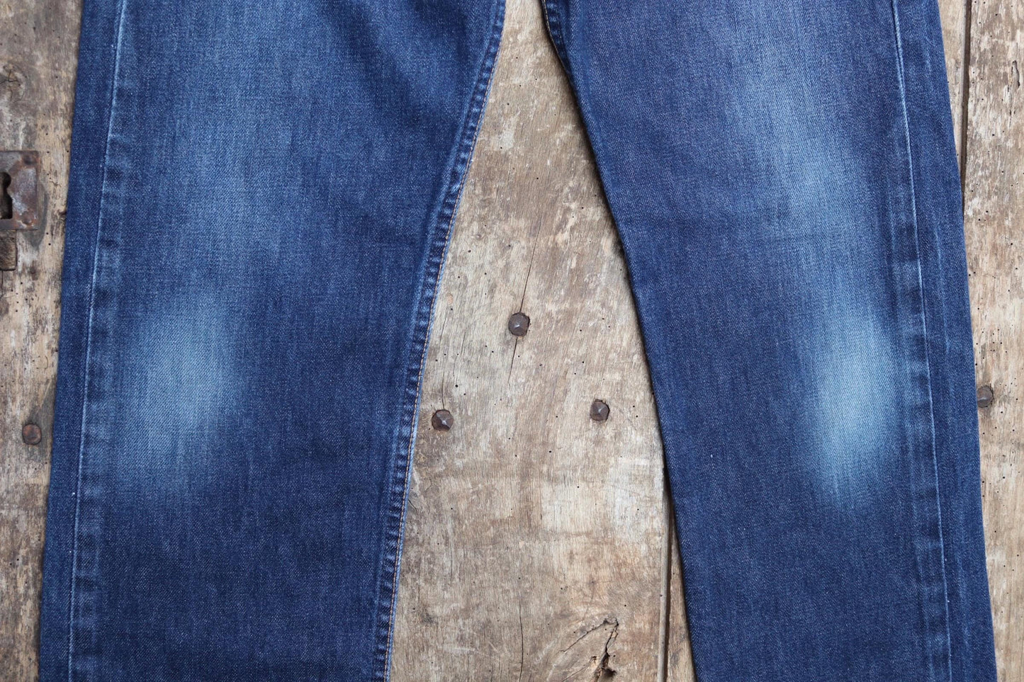 Vintage Levis 501 jeans - blue denim workwear - made in UK - 30" x 29"