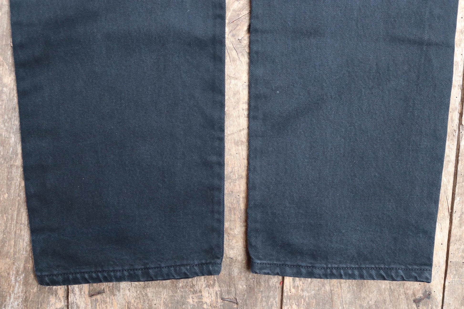 Vintage Levis 501 jeans - black denim workwear - made in UK - 32" x 34"